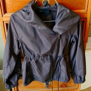 NWOT BCBG Brown Nylon Zippered Hooded Jacket